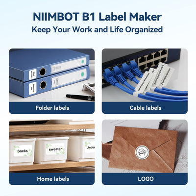 NB493 - NIIMBOT - B1 - PORTABLE THERMAL LABEL BLUETOOTH PRINTER INCL FREE WHITE LABEL (50X30MM)
