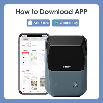 NB493 - NIIMBOT - B1 - PORTABLE THERMAL LABEL BLUETOOTH PRINTER INCL FREE WHITE LABEL (50X30MM)