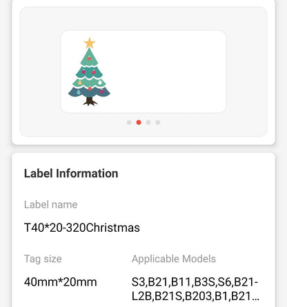 NB502 - NIIMBOT - B1 / B21 / B3S - T40*20MM - 320 AMALEBO NGOKUQHUBEKA NGAMUNYE - UKHISIMUSI