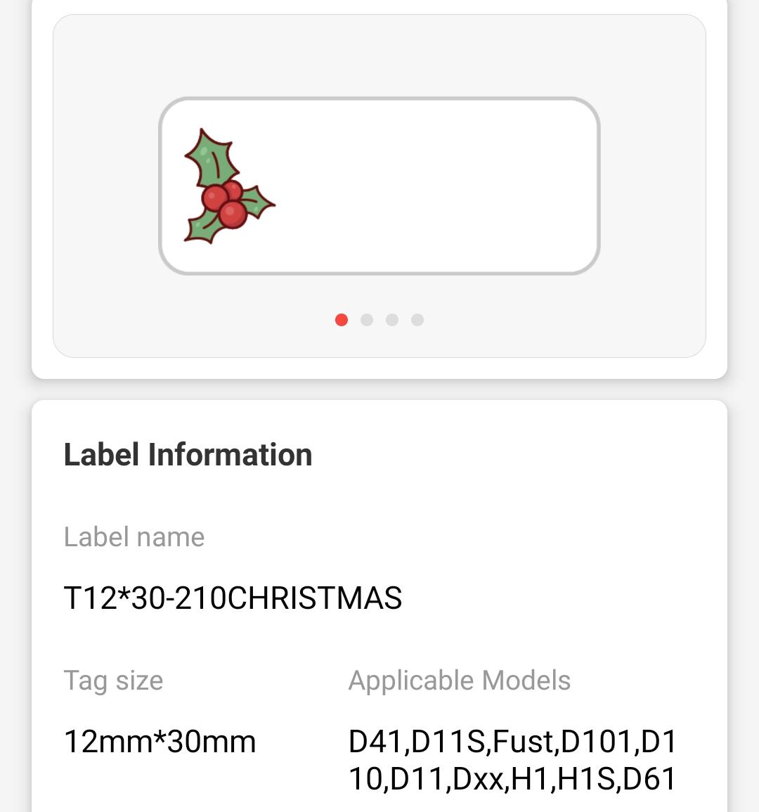NB505 - NIIMBOT - D11 / D101 / D110 - T12*30MM - 210 LABELS NGAMUNYE - UKHISIMUSI