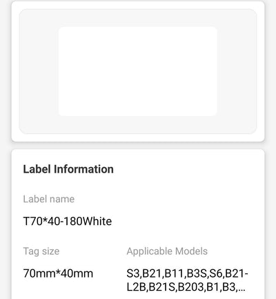 I-NB508 - NIIMBOT - B3S KUPHELA - 70*40MM - 180 AMALEBO EMHLOPHE ETHERMAL